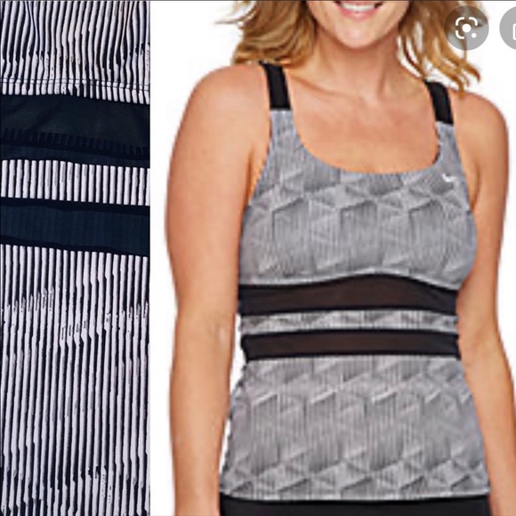 Nike Other - NIKE Women Tankini XL Black Grey White Size L NWT